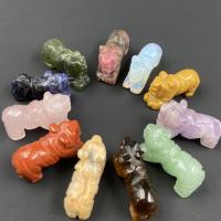 Gemstone Decoration, Natural Stone, Tiger, Carved, random style, mixed colors 