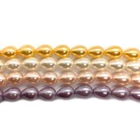 perle de coquillage teint, coquille, larme, poli, DIY, plus de couleurs à choisir .96 pouce, Vendu par brin