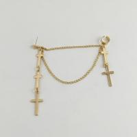 Earring Cuff and Wraps, Zinc Alloy, Cross, plated, punk style & for woman 140mm, 110mm 