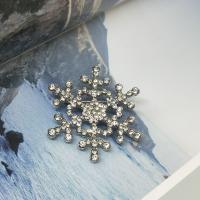亜鉛合金宝石のブローチ, 亜鉛合金, 雪の結晶, メッキ, 女性用 & ライン石のある, 無色, 39mm, 売り手 パソコン