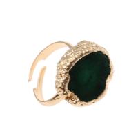 Natural Agate Druzy Finger Ring, Brass, with Agate, Adjustable & for woman 