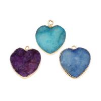Resin Jewelry Pendant, Brass, with Resin, Heart 