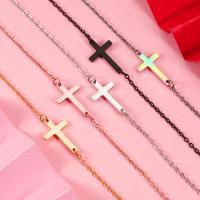 Stainless Steel Jewelry Necklace, 304 Stainless Steel, Cross, plated, fashion jewelry & polished & for woman Inch 
