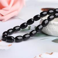 Natural Black Agate Beads, Drum, DIY black Approx 13.8 