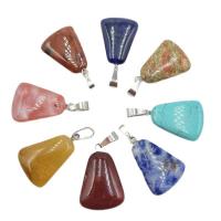 Joyas de piedras preciosas colgante, Piedra natural, Trapecio, enviado al azar & unisexo, color mixto, 20mm, Vendido por UD