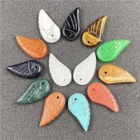 Mixed Gemstone Pendants, Natural Stone, Wing Shape, polished & Unisex 