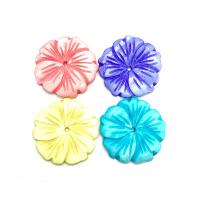 Dyed Shell Beads, Flower, Carved, DIY 30mm 
