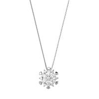 Zinc Alloy Cubic Zirconia Necklace, with 2.36inch extender chain, Snowflake, plated, box chain & micro pave cubic zirconia & for woman Approx 15.7 Inch 