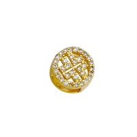 Brass Spacer Beads, 18K gold plated, DIY & micro pave cubic zirconia & hollow 