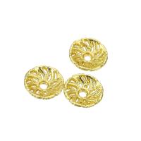 Zinc Alloy Bead Caps, real gold plated, hollow 