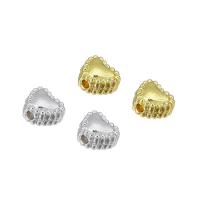 Abalorios de Aleación de Zinc Corazón, chapado en oro real, más colores para la opción, 6x5x4mm, Vendido por UD