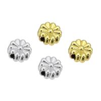 Zinc Alloy Flower Beads, real gold plated 
