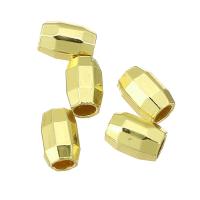 Weinlese Messing Perlen, vergoldet, 5x4x4mm, Bohrung:ca. 3mm, verkauft von PC