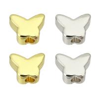 Zinklegierung flache Perlen, Messing, Schmetterling, vergoldet, keine, 7x6x4mm, Bohrung:ca. 3mm, verkauft von PC