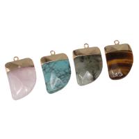Piedras preciosas colgantes de latón, metal, con Piedras preciosas, más colores para la opción, 28x18x6mm, Vendido por UD