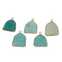 Подвески из натуральных камни и латуни, Латунь, с Полудрагоценный камень, голубой продается PC