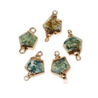 Gemstone Connector, Brass, with Gemstone, mixed colors 