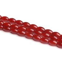 Abalorios de Ágata Roja, Óvalo, Bricolaje, Rojo, longitud:38 cm, Vendido por Sarta