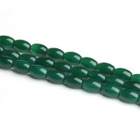Natürliche grüne Achat Perlen, Grüner Achat, oval, DIY, grün, Länge:38 cm, verkauft von Strang