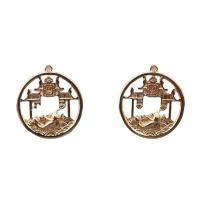 Brass Jewelry Pendants, Round, plated, golden, 20mm 