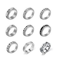 Stainless Steel Finger Ring, Round, polished, fashion jewelry & Unisex 