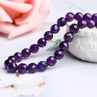 Natürliche Amethyst Perlen, rund, DIY & verschiedene Größen vorhanden & facettierte, violett, Länge:ca. 15.35 ZollInch, verkauft von Strang
