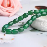Natürliche grüne Achat Perlen, Grüner Achat, Trommel, DIY & verschiedene Größen vorhanden, grün, Länge:ca. 15 ZollInch, verkauft von Strang