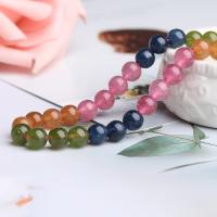 Natürlicher Turmalin Perlen, rund, DIY & verschiedene Größen vorhanden, gemischte Farben, Länge:ca. 15 ZollInch, verkauft von Strang