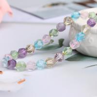 Gemischte Farbe Quarz Perlen, Natürlicher Quarz, rund, Star Cut Faceted & DIY & verschiedene Größen vorhanden, gemischte Farben, Länge:ca. 13 ZollInch, verkauft von Strang