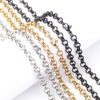 Мода нержавеющей стали ожерелье цепь, нержавеющая сталь, Другое покрытие, разный размер для выбора & Роло цепь, Много цветов для выбора, продается PC