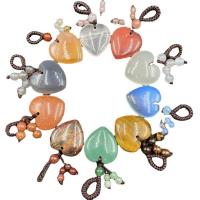 Gemstone ювелирные изделия Кулон, Природный камень, Сердце, различные материалы для выбора & Мужская, Много цветов для выбора, 30x50-55mm, продается PC