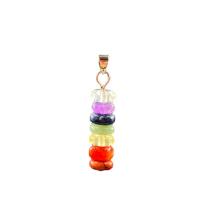 Mixed Gemstone Pendants, Natural Stone, Unisex, mixed colors, 40mm 