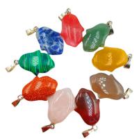 Gemstone ювелирные изделия Кулон, Природный камень, Рука, различные материалы для выбора & Мужская, Много цветов для выбора, 15mm, продается PC