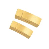 Rectangle Stainless Steel Magnetic Clasp, gold color plated 