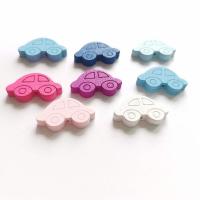 Dyed Wood Beads, Car, Carved, DIY, mixed colors 