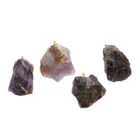 Colgante Amethyst de febrero Birthstone, metal, con amatista, Irregular, Púrpura, 39x28x16mm, Vendido por UD