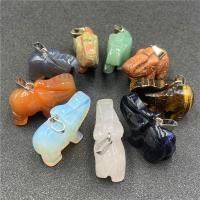 Gemstone Jewelry Pendant, Natural Stone, Elephant, Carved & Unisex 
