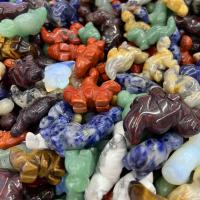 Décoration de pierre perles, pierre gemme, Dinosaure, gravé, envoyé au hasard, couleurs mélangées, 25.4mm, Vendu par PC