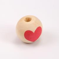 Druck Holz Perlen, Einbrennlack, DIY, keine, 16mm, verkauft von PC