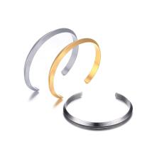 Stainless Steel Cuff Bangle, plated, Unisex 6mm, Inner Approx 57mm 