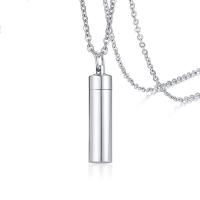Cremation Jewelry Ashes Urn Necklace, Stainless Steel, polished, for man, original color Approx 24 Inch 
