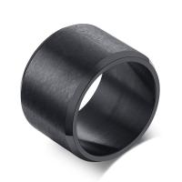 Stainless Steel Finger Ring, black ionic & for man 