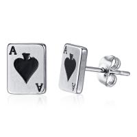 Stainless Steel Stud Earring, Poker, for woman 