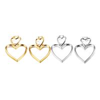 Stainless Steel Drop Earring, Heart, plated, for woman & hollow 