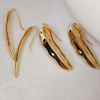 Titanium Steel Drop Earring, gold color plated & for woman 