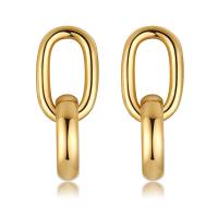 Stainless Steel Drop Earring, gold color plated, for woman & hollow 