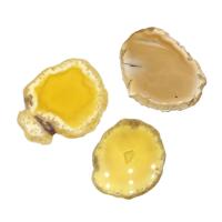 Mixed Agate Pendants, no hole, yellow 