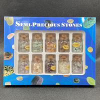 pierre gemme Bouteille de souhait, avec boîte de papier & bouchon bois & Bouteille en verre, poli, unisexe, couleurs mélangées Vendu par boîte