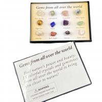 Драгоценный камень украшения, Полудрагоценный камень, с пластиковая коробка, полированный, Мужская, разноцветный Приблизительно 12ПК/Box, продается Box