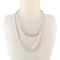 Akoya Cultured Pearls Sweater Necklace, Round, graduated beads & for woman, white, 3-8mm Approx 39.37 Inch 